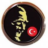 Atalı Siyah Baskı Rozet Vt620