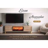 Atamanikra 210EREN Şömineli Çam Mebran Tv Sehpa - ÇAM MEBRAN ELEKTRİKLİ GÖRSEL ŞÖMİNE