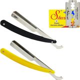 Atamanstore Berber Sakal Tıraş Usturası 2 Adet Sedef Ustura | 1 Adet Shark 5'li Tüm Yaprak Jilet Seti - SİYAH-SARI