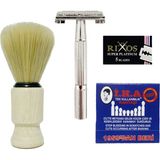 Atamanstore Taksun Tima Jiletli Tıraş Makinesi, Ahşap Tıraş Fırçası, Rixos Platinum Jilet, Kibrit Kantaşı Seti