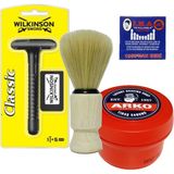 Atamanstore Wilkinson Classic Tıraş Makinesi, Arko Kase Tıraş Sabunu, Ahşap Tıraş Fırçası, Kibrit Kantaşı, Tıraş Seti