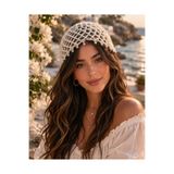 atamergrup El Yapımı İncili Örgü Saç Bonesi – Vintage Boho Stil Saç Aksesuarı ( İSTEDİĞİNİZ ÖLÇÜYE GÖRE YAPILIR)