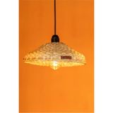 Atandu Home % 100 El Yapımı Doğal Hasır Avize | 29X10 cm | E27 Sarkıt Duy Hediyeli | Bohem & Rustik Dekoratif Aydınlatma - Hasır Rengi