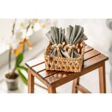 Atandu Home %100 El Yapımı Doğal Hasır Peçetelik | 15X15X8 cm Çok Amaçlı Organizer | Dekoratif Masa Üstü Düzenleyici
