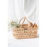 AtanDu Home El Yapımı Doğal Hasır Piknik Sepeti 43 cm Büyük Organizer ve Hediyelik Sepet