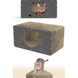 ATAPET Tırmata Doğal Karton Kedi Tırmalaması Kedi Tırmalama Kanepesi Tahtası Kedi Tırmalama Evi (Karton/Antrasit)