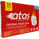 Ataş Mangal Kömürü Şömine Soba Tutuşturucu Tablet Çıra 35li Kokusuz - Beyaz - 1 Adet