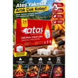 ATAŞ Soba Tutuşturucu Tablet Çıra 24 Parça | Şömine, Mangal ve Kamp Ateşi Yakma Aparatı