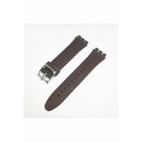 atasaat 19mm Swatch Uyumlu Chrono Model Slikon Saat Kordonu - KAHVE