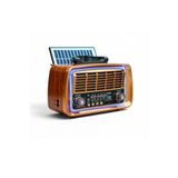 ataşbey RT-610 Klasik Retro Solar Güneş Enerjili LEDLİ Nostalji Bluetooth/USB/Sd/ Radyo Mp3 Player Müzik Kutusu