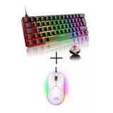 Atasoft Elektronik Since 2021 T60 Rgb Mekanik Siyah Klavye Mouse Hediyeli Kablolu Gaming Driverli Oyuncu Mini Klavye