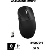 ATAsoft Freewolf A6 Kablosuz Oyuncu Mouse PAW3311 1000 Hz 24000 Dpı Profesyonel Bluetooth Üç Modlu Bağlantı - Siyah