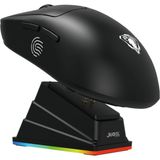 ATAsoft Kablosuz Rgb Ultra Hafif 51GR Şarj Istasyonlu 6.400 Dpı Gaming Oyuncu Mouse Bluetooth + 2.4g + Kablolu Oyuncu Mouse - Siyah