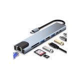 ATAsoft Macbook Pro Air Usb Type-c Hub Dönüştürücü Çevirici Çoklayıcı Usb Hdmı Micro Sd 8 Girişli