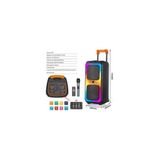 ATAsoft Taşınabilir 40W Büyük Boy Rgb Bluetooth Mikrofonlu Boombox Parti Hoparlör NDR-1097 - Siyah