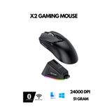 ATAsoft X2 Kablosuz (3 modlu)24.000DPI Oyuncu Mouse PAW3311 Sensör Şarj İstasyon Grip Tape Ve Skatez Hediye