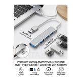 ATAsoft Yüksek Hızlı 4 Portlu USB Çoklayıcı Hub - 1x USB 3.0 & 3x USB 2.0 Tak Çalıştır USB Çevirici Hub
