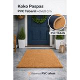 Atasoy Zemin Koko Paspas Kapı Önü Kaliteli Kaymaz Pvc Taban Coco Paspas 40x60 Cm