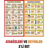 Atasözleri ve Deyimler Okul Pano 70X100 cm Vinil Branda