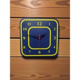 Atastore Duvar Saati 25 cm Ev Ofis Işyeri Taraftar Renkleri - Sarı - Lacivert - 20 x 20 cm