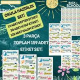 Atatuğ Hediyelik 159 Parça Okula Hazırlık Etiket Seti - Kişiye Özel Kitap, Defter ve Kalem Etiketi (Dinozor Temalı) - Çok Renkli - Kişiselleştirilebilir üründür.