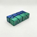 Atatuğ Hediyelik 3D Baskı Metalik Mavi & Yeşil Sonsuzluk Küpü (Infinity Cube) - Dokulu Stres Giderici Fidget Oyuncak - Çok Renkli
