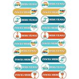 Atatuğ Hediyelik Kişiye Özel 20 Adet Taşıtlar Temalı Kitap Etiketi - Araba Roket Tren A4 Sticker - Çok Renkli - Kişiselleştirilebilir üründür.