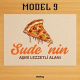 Atatuğ Hediyelik Kişiye Özel Eğlenceli Pizza Tasarımlı Keten Beslenme Örtüsü (28X40 Cm) - Yıkanabilir Isimli Servis Bezi - Krem