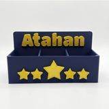 Atatuğ Hediyelik Kişiye Özel Isimli Kalemlik - Lacivert Altın 3D Baskı - Kişiselleştirilebilir üründür.