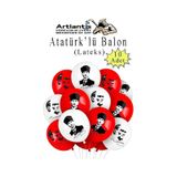 Atatüklü Balon 10 Adet Ata Balon Süsleme 29 Ekim 23 Nisan Kırmızı Beyaz Balon Bayrak Balon Bayram