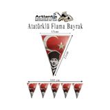 Atatüklü Flama 1 Adet Ata Flama Süsleme 29 Ekim 23 Nisan Üçgen Kağıt Flama Milli Bayram Süsü Sınıf Okul Süsleme
