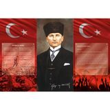Atatür Kköşesi Bez Afiş 150X225 cm - Renkli