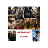 ATATÜRK 4K GÖRSELLİ BUZDOLABI MAGNETİ 10 ADET