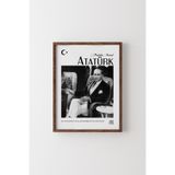 Atatürk - Ahşap Desenli Çerçeve, Ceviz, 23 x 32, 23450000007982