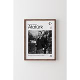 Atatürk - Ahşap Desenli Çerçeve, Ceviz, 23 x 32, 23450000008022