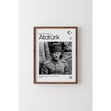 Atatürk - Ahşap Desenli Çerçeve, Ceviz, 23 x 32, 23450000008082
