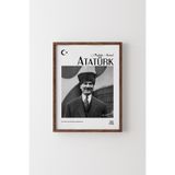 Atatürk - Ahşap Desenli Çerçeve, Ceviz, 23 x 32, 23450000008202