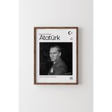 Atatürk - Ahşap Desenli Çerçeve, Ceviz, 32 x 42, 23450000008003