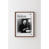 Atatürk - Ahşap Desenli Çerçeve, Ceviz, 32 x 42, 23450000008043