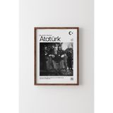 Atatürk - Ahşap Desenli Çerçeve, Ceviz, 32 x 42, 23450000008363