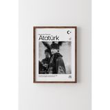 Atatürk - Ahşap Desenli Çerçeve, Ceviz, 32 x 42, 23450000008403