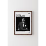 Atatürk - Ahşap Desenli Çerçeve, Ceviz, 32 x 42, 23450000008423