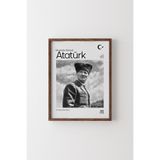 Atatürk - Ahşap Desenli Çerçeve, Ceviz, 32 x 42, 23450000008443
