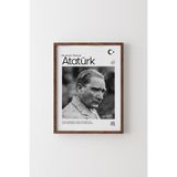 Atatürk - Ahşap Desenli Çerçeve, Ceviz, 35 x 50, 23450000008184