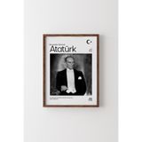 Atatürk - Ahşap Desenli Çerçeve, Ceviz, 35 x 50, 23450000008384