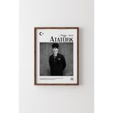 Atatürk - Ahşap Desenli Çerçeve, Ceviz, 50 x 70, 23450000008165