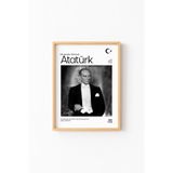 Atatürk - Ahşap Desenli Çerçeve, Naturel, 17 x 23, 23450000008386