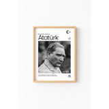 Atatürk - Ahşap Desenli Çerçeve, Naturel, 23 x 32, 23450000008187