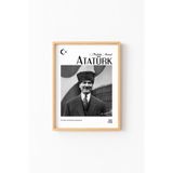 Atatürk - Ahşap Desenli Çerçeve, Naturel, 23 x 32, 23450000008207