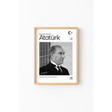 Atatürk - Ahşap Desenli Çerçeve, Naturel, 32 x 42, 23450000008128